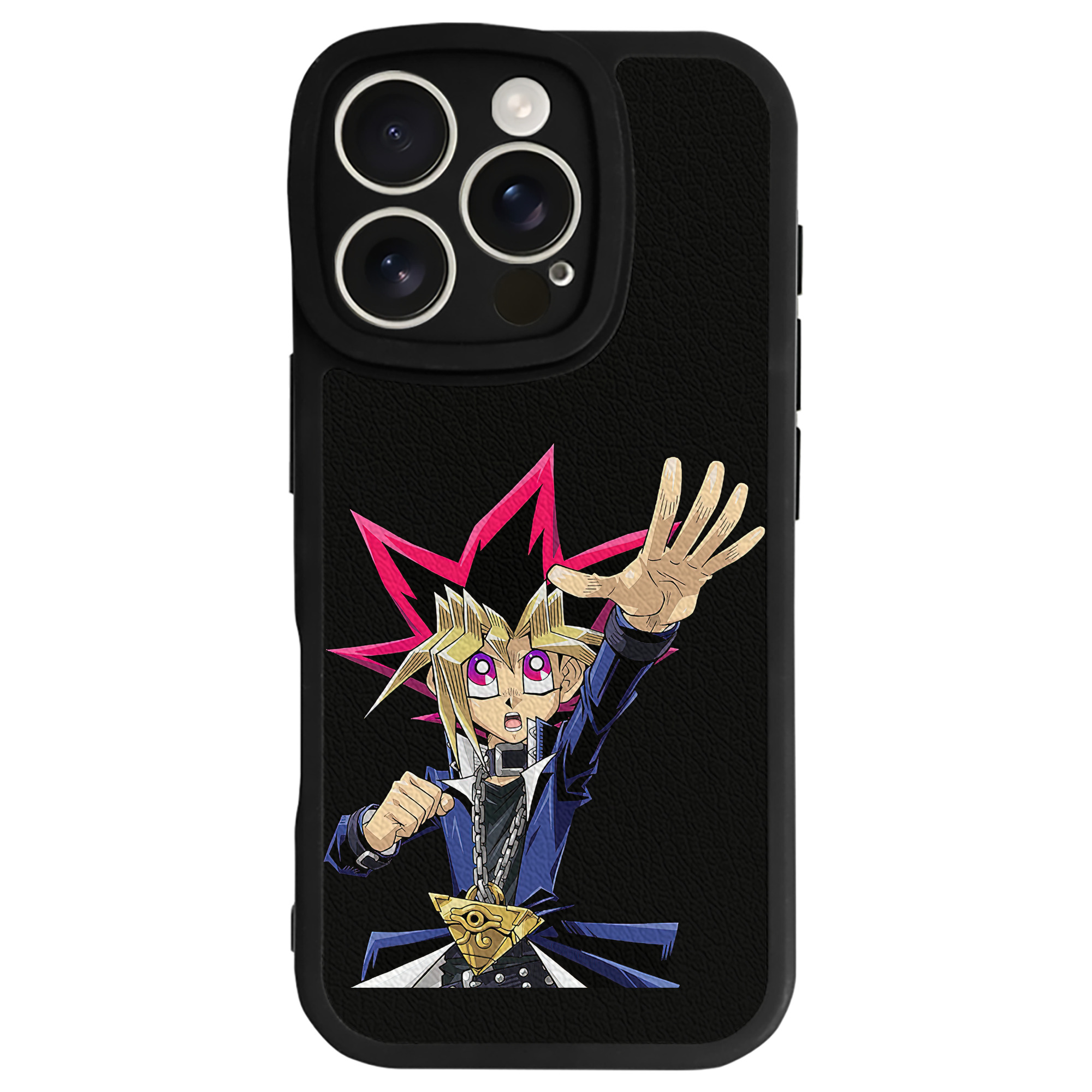 （画像用） 遊☆戯☆王 Yu-Gi-Oh! 【iPhone 16シリーズ対応】シリコンスマホケース（レザー調） 材質：シリコン